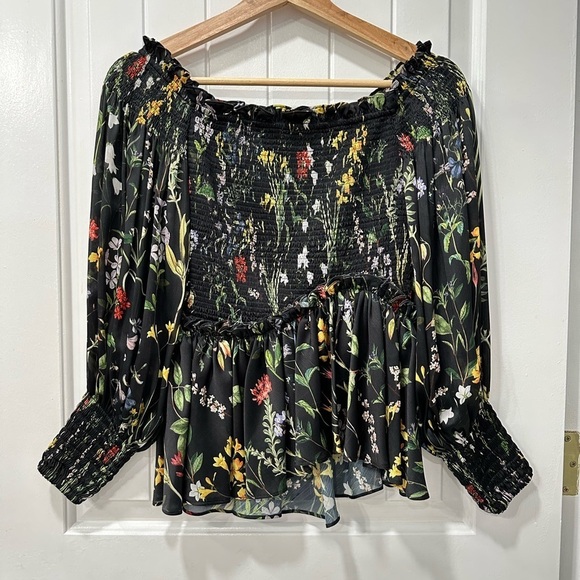 Alexis Elsa Off-the-shoulder Long Sleeve Floral Top - Picture 1 of 12